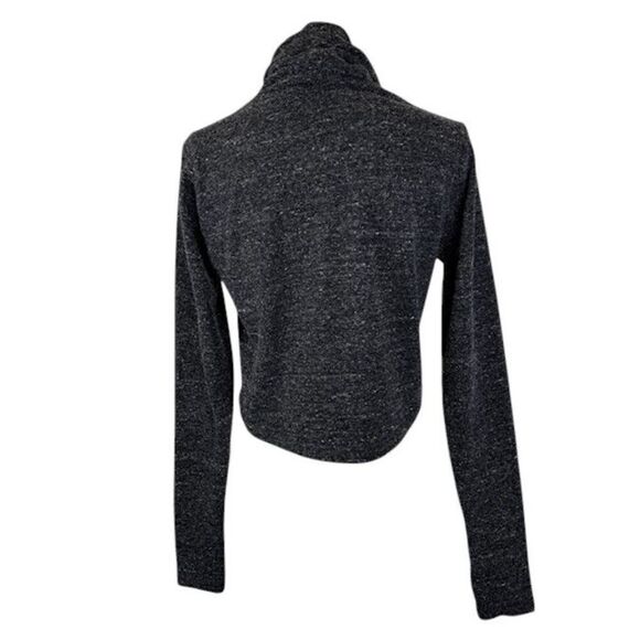 CAbi Glee Cowl Neck Sweater Cropped Long Sleeve High Low Hem Charcoal Size Small - Picture 3 of 10